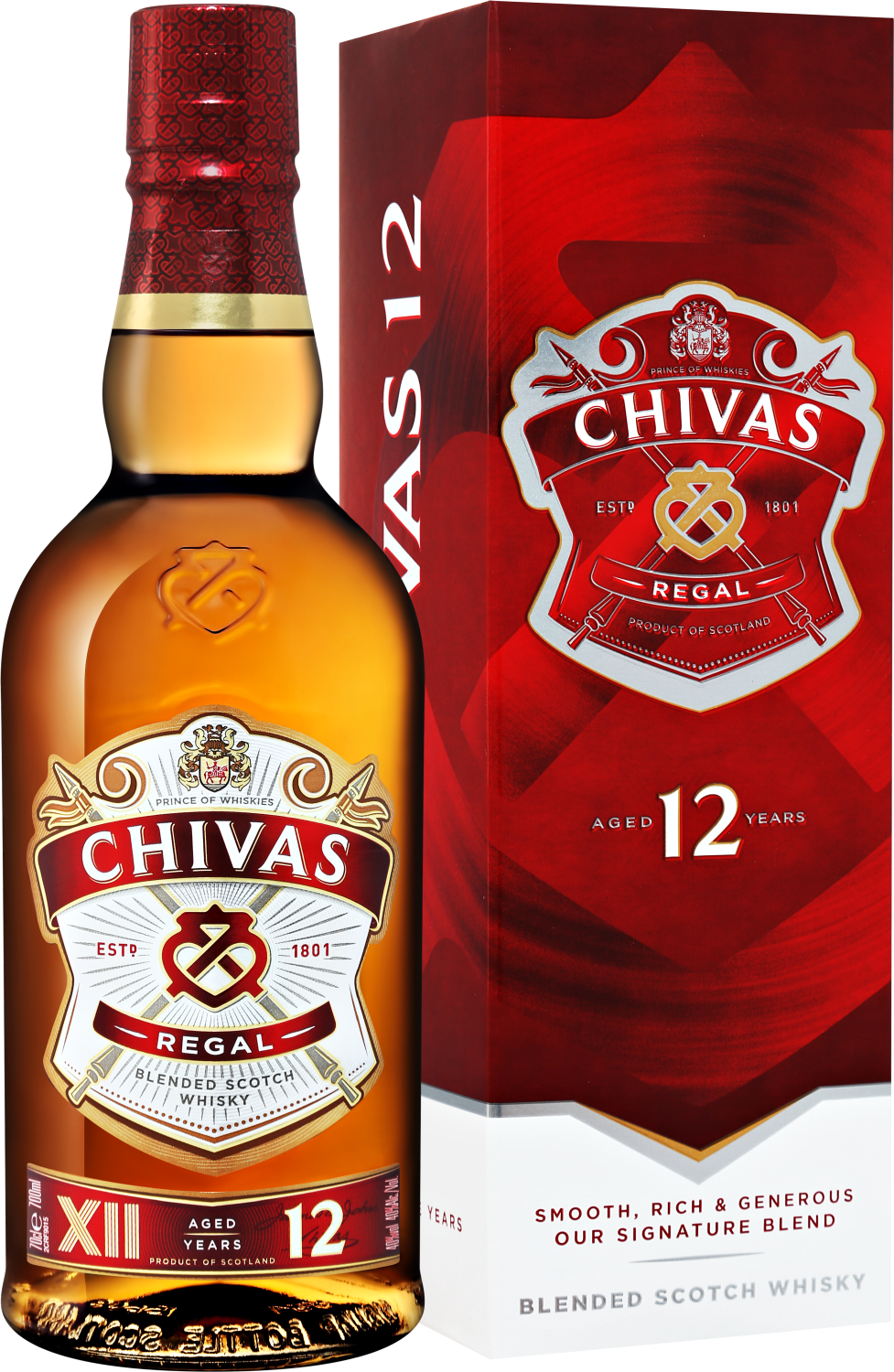 Чивас Ригал Блендед 12 лет купажированный виски - 0.7 л