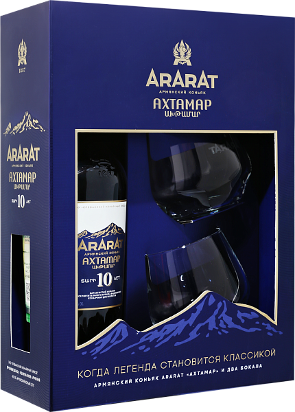 ARARAT Akhtamar 10 y.o. (gift set with 2 glasses), 0.7 л в Санкт-Петербурге
