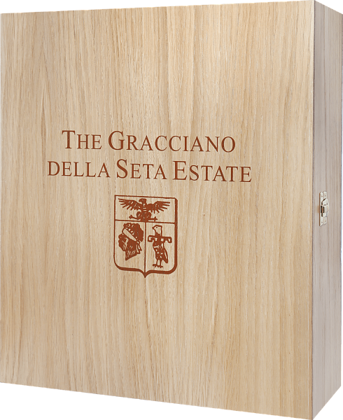Gift box Gracciano della Seta for 3 bottles, oak