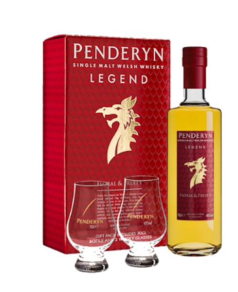 Penderyn Legend Sinlge Malt Welsh Whisky в подарочной упаковке с двумя бокалами, 0.7 л в Санкт-Петербурге