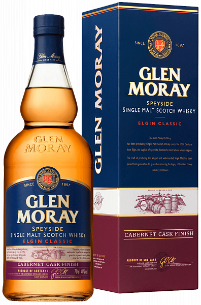 Glen Moray Elgin Classic Cabernet Cask Finish Speyside Single Malt Scotch Whisky (gift box), 0.7 л в Санкт-Петербурге