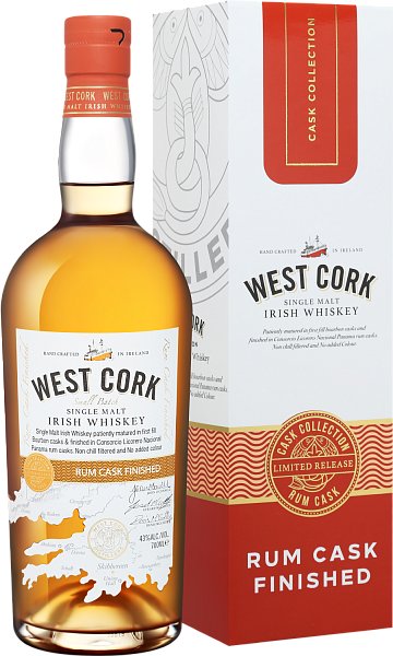 West Cork Small Batch Rum Cask Finished Single Malt Irish Whiskey (gift box), 0.7 л в Санкт-Петербурге