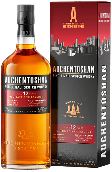 Auchentoshan 12 y.o. single malt scotch whisky (gift box), 0.7л
