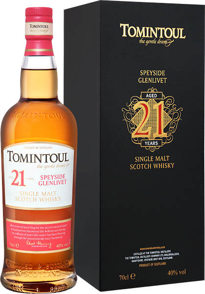 Tomintoul Speyside Glenlivet Single Malt Scotch Whisky 21 YO (gift box), 0.7 л в Санкт-Петербурге