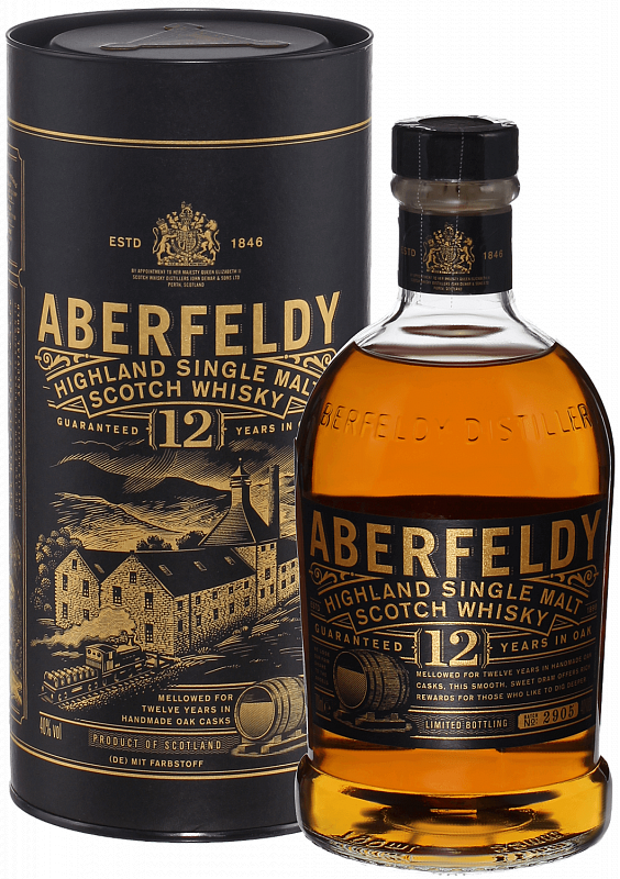 Аберфелди 12 лет Хайлэнд односолодовый шотландский виски в подарочной упаковке 0.7 л