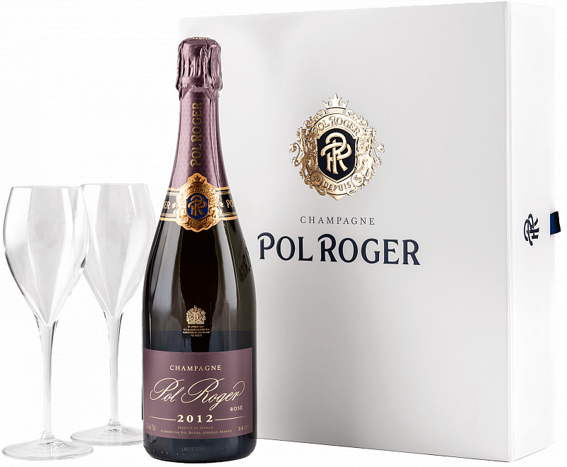 Поль Роже Розе Винтаж Шампань АОС в подарочной упаковке с двумя бокалами 2012 0.75 л